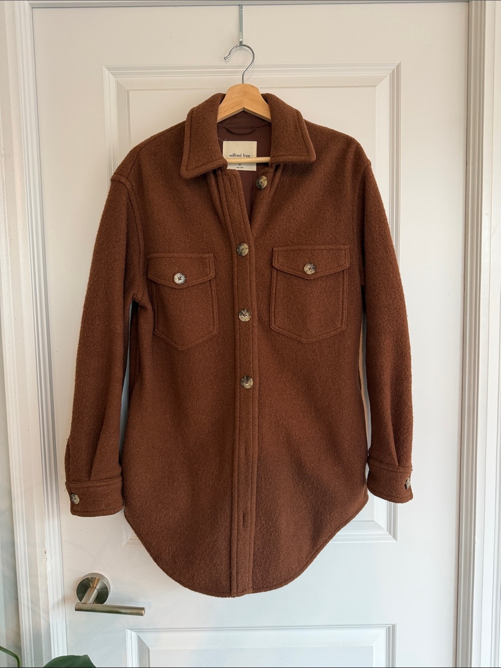 Wilfred Brown Merino Wool Shacket Jacket